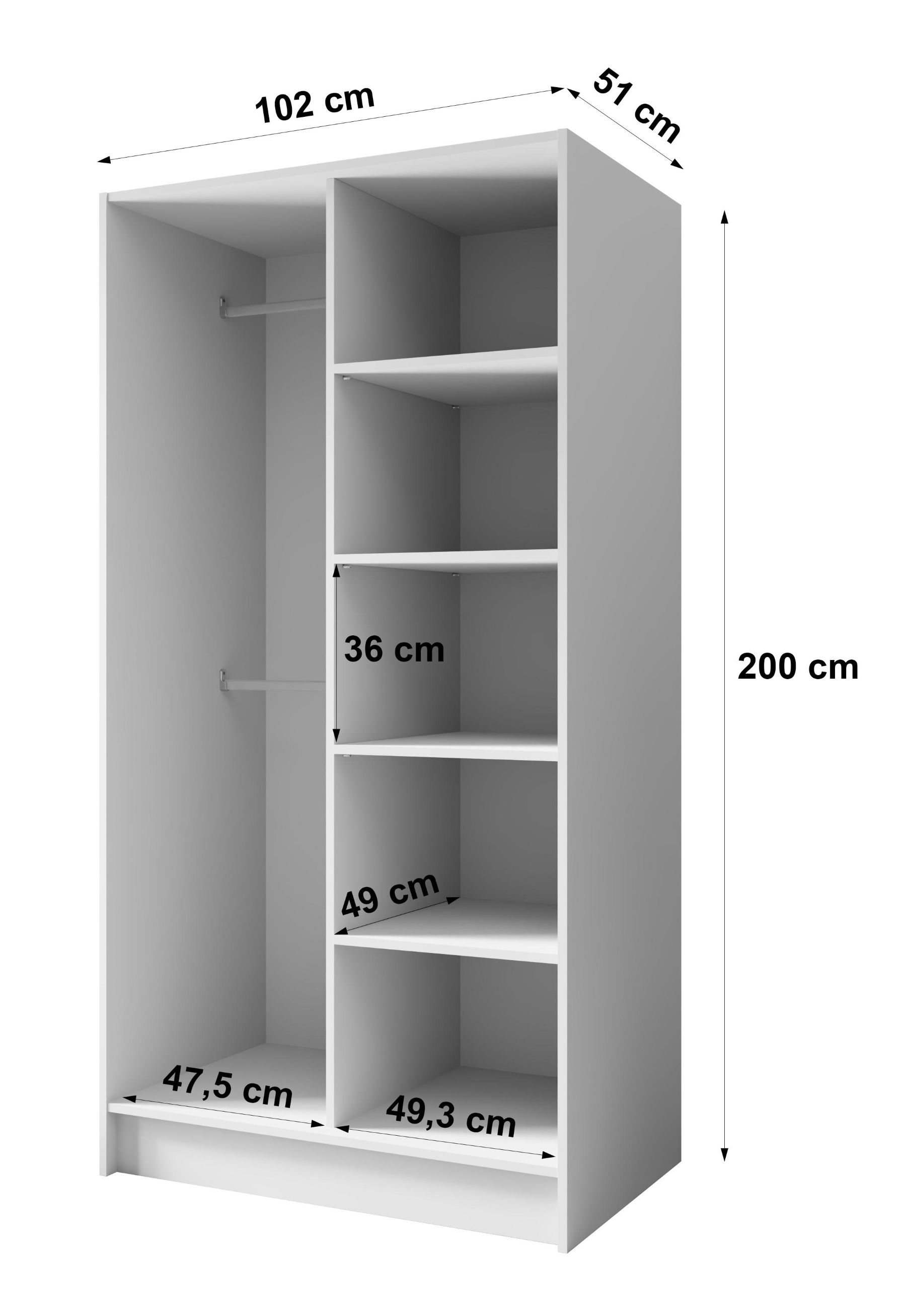 ORTO Szafa 100 gładka z uchwytami, bez lustra - zdjęcie produktu